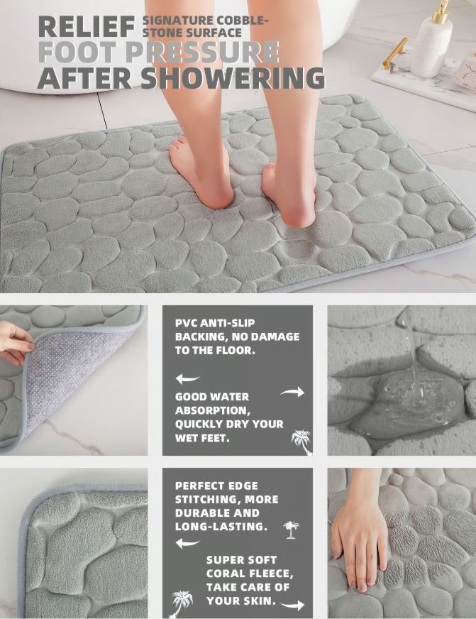 Tappetino da bagno assorbente antiscivolo