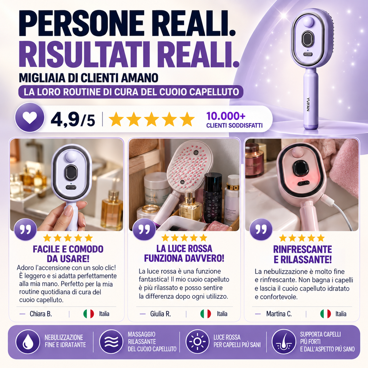 Spazzola Massaggiante per Cuoio Capelluto
