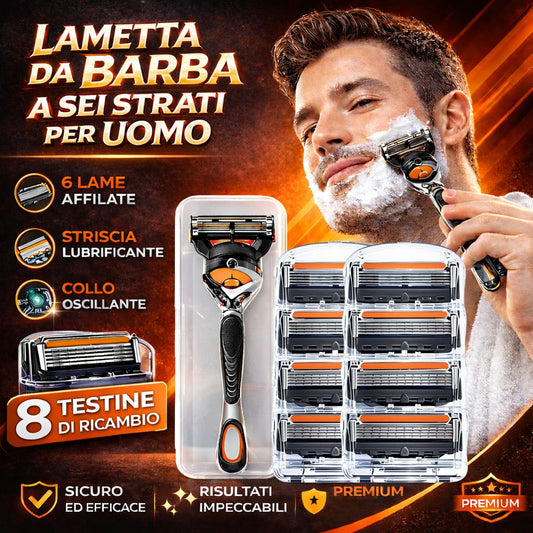 Lametta da barba a sei strati per uomo