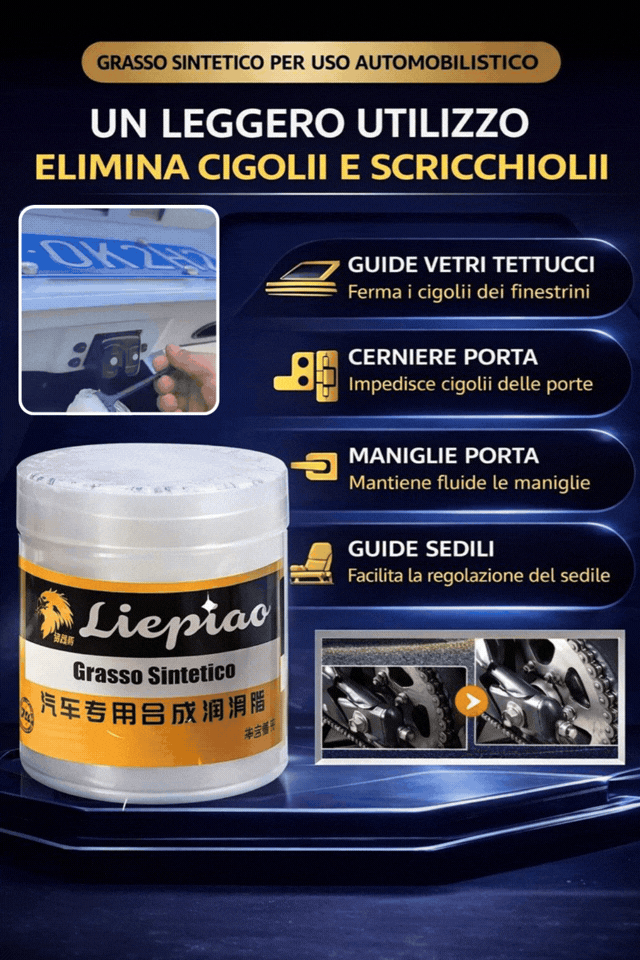 Grasso lubrificante multiuso per automobili