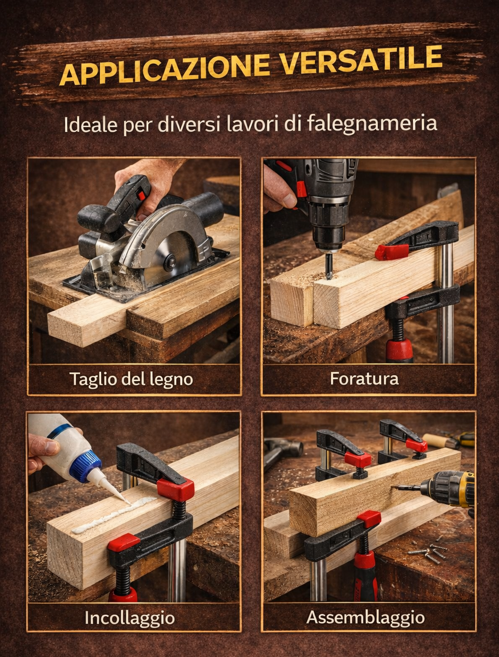 🔥Morsetto a F per falegnameria