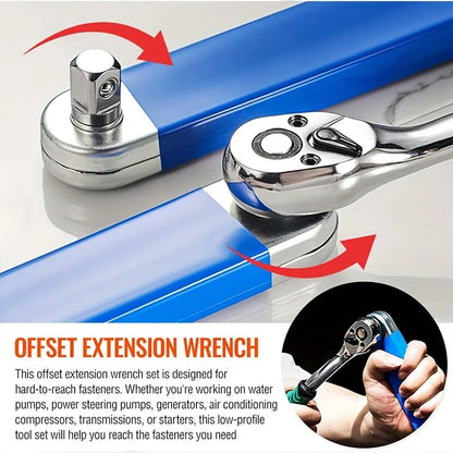 Chiave a cricchetto con prolunga decentrata