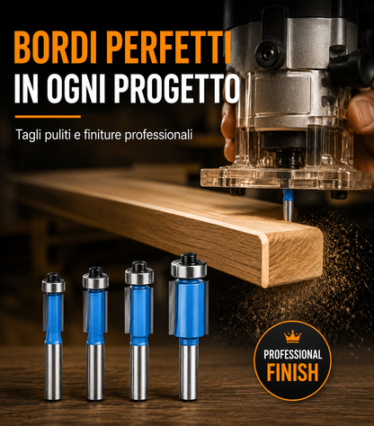 Set 4 Frese per Rifilatura Legno 6 mm