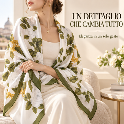 OFFERTA ESCLUSIVA | Foulard Elegante in Seta con Motivo Floreale