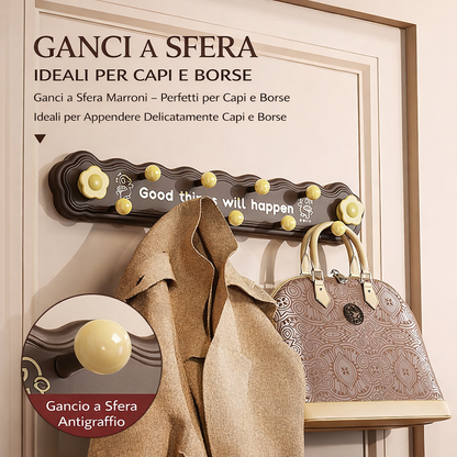 Gancio appendiabiti da parete antiforatura