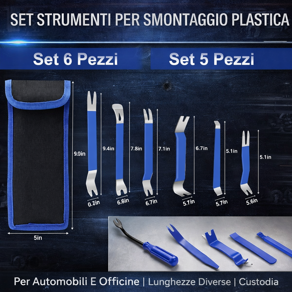 Kit da 11 pezzi per la rimozione delle finiture auto