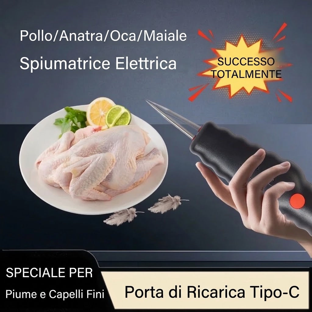 Spiumatrice Elettrica per Pollame ad Alta Potenza – Ricaricabile USB
