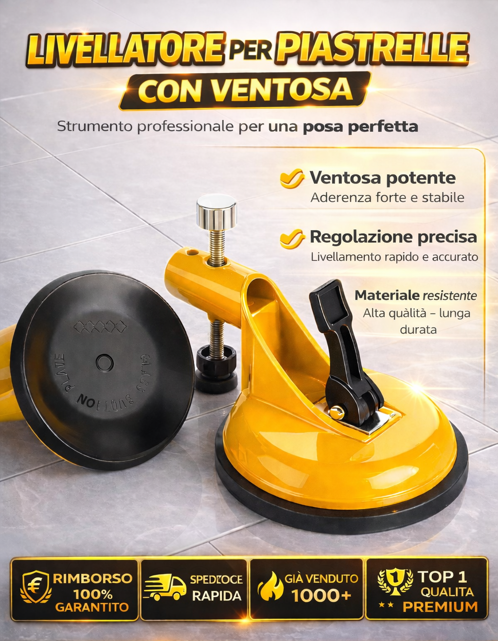 Livellatore per piastrelle con ventosa