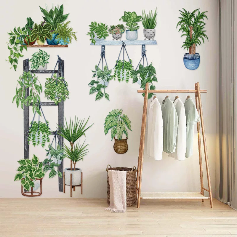 🌿 Adesivo Decorativo per Pareti con Foglie Verdi
