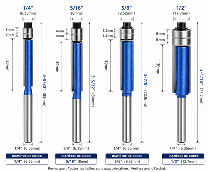 🔥Set Di 4 Frese Per Spianatura A Doppio Cuscinetto Professionale