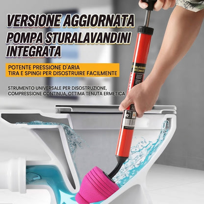 Pompa sturalavandini manuale ad aria compressa per WC e tubature
