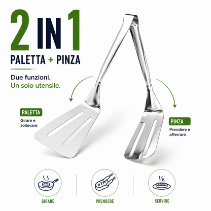 Pinza spatola da cucina in acciaio inox