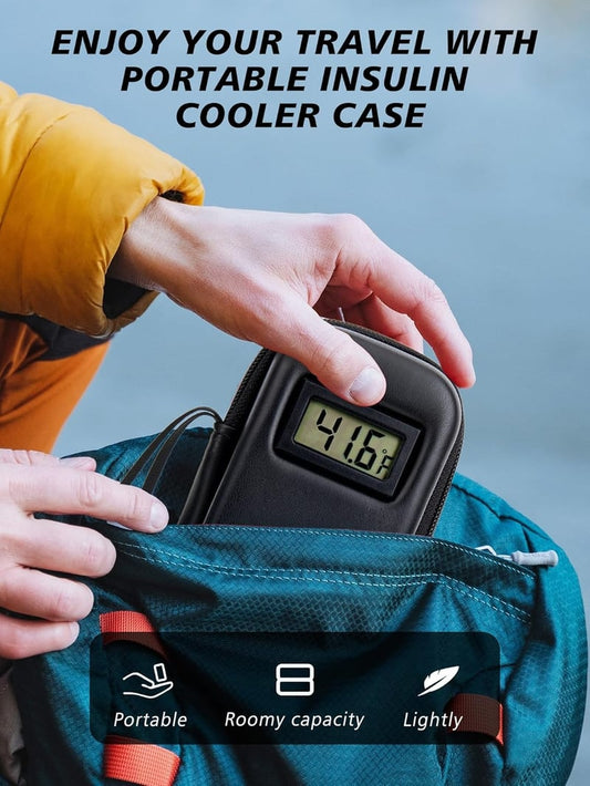 Custodia da viaggio per insulina con display della temperatura