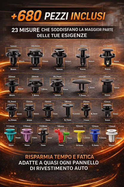 Set di clip di fissaggio per auto