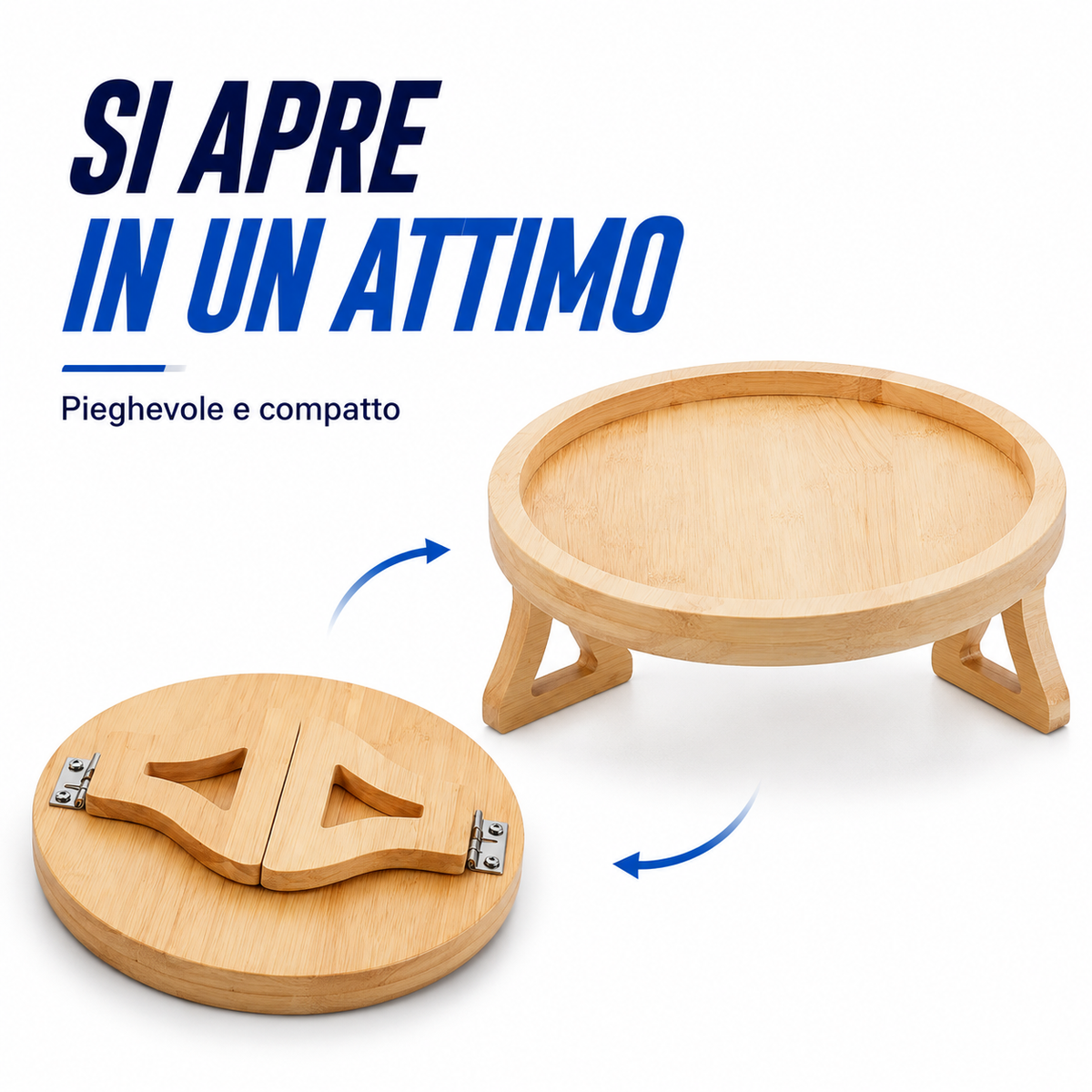 Vassoio per bracciolo del divano con clip in legno di alta qualità