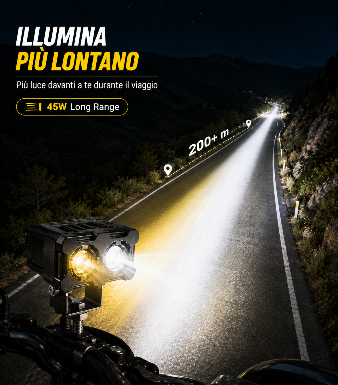 Faro LED ad Alta Visibilità per Moto