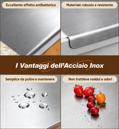 Tagliere da Cucina in Acciaio Inox 304