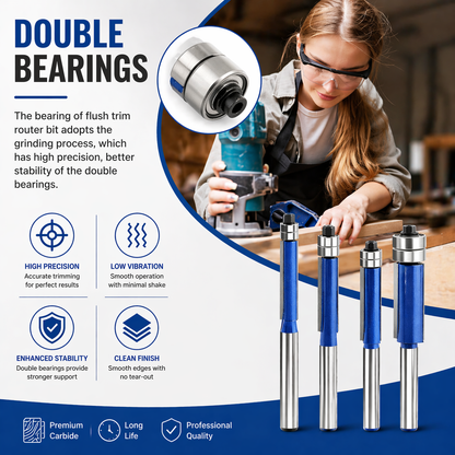 🔥Set Di 4 Frese Per Spianatura A Doppio Cuscinetto Professionale