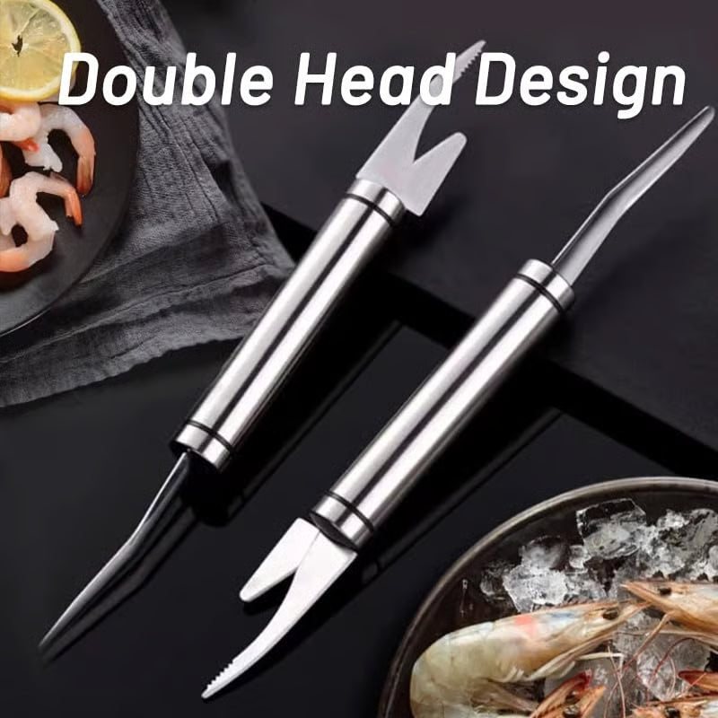 Strumento in Acciaio Inox per Pulire i Gamberi