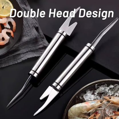 Strumento in Acciaio Inox per Pulire i Gamberi