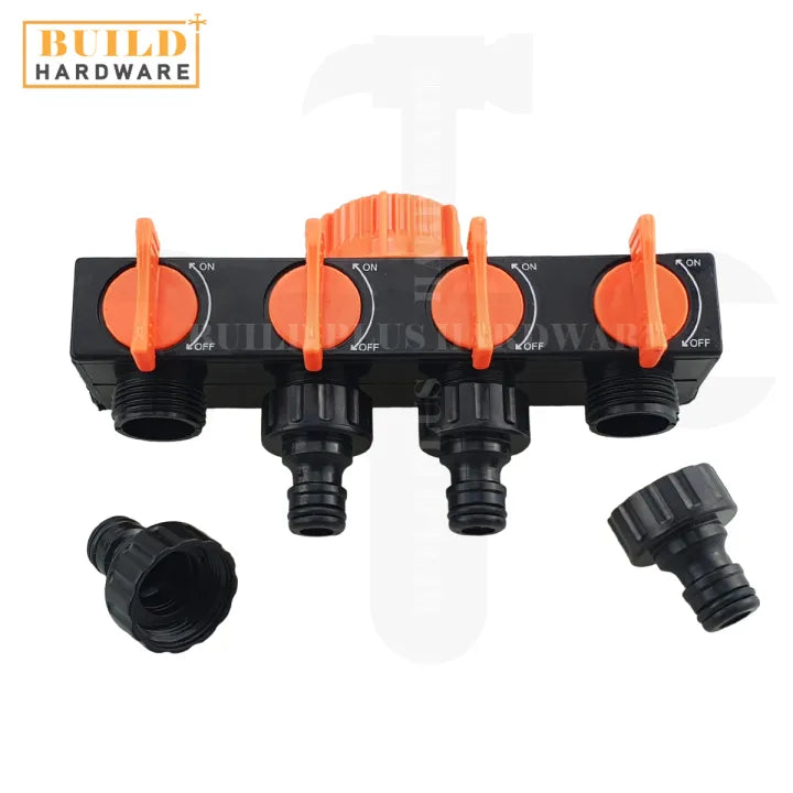 Raccordo per tubo da giardino a 4 vie