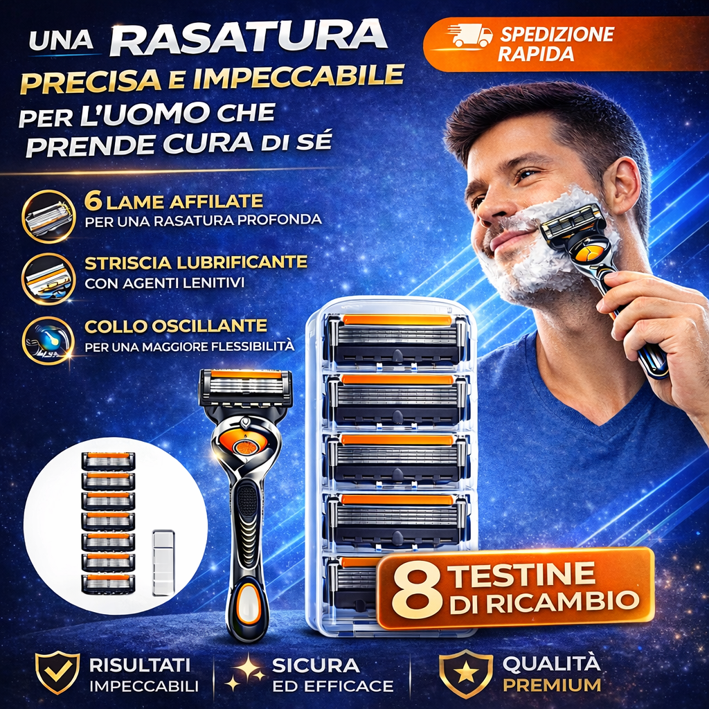 Lame a otto strati per una rasatura perfetta