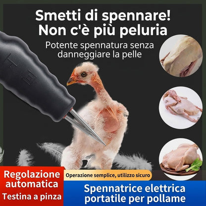 Spiumatrice Elettrica per Pollame ad Alta Potenza – Ricaricabile USB