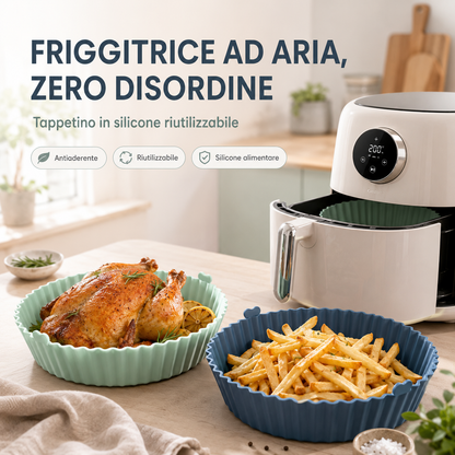 Tappetino da forno in silicone, teglia per carne, stampo per torte, tappetino da forno per friggitrice ad aria