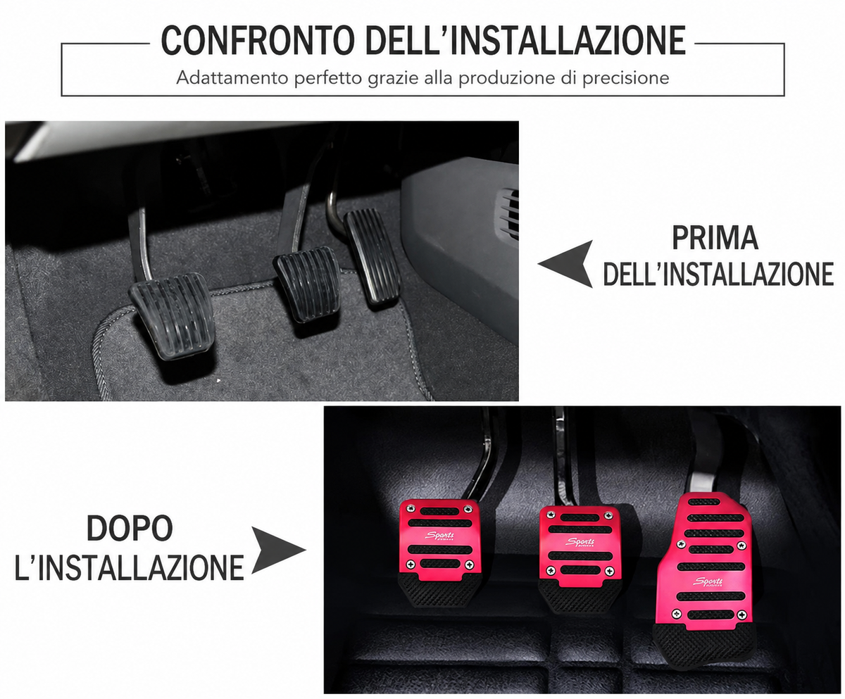 Kit Copri Pedali Auto Antiscivolo Universali R-Sports 🔴