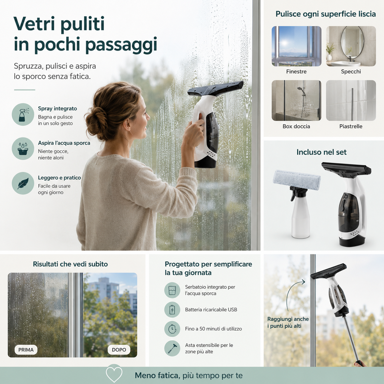 Lavavetri Elettrico con Spray e Aspirazione
