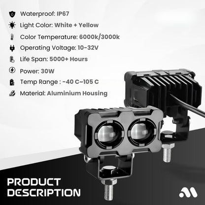 Faro fendinebbia mini super luminoso