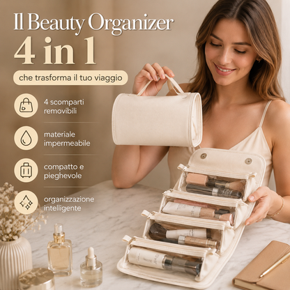 ✨ Beauty Case Pieghevole 4 in 1 con Scomparti Removibili