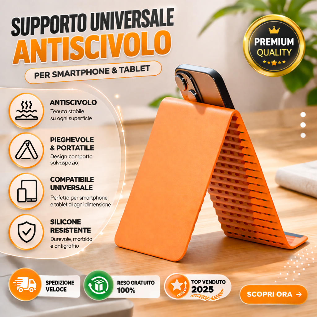 Supporto flessibile in silicone per cellulare