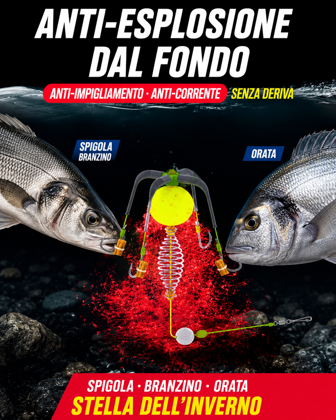 Montatura da pesca con pasturatore a molla🐠