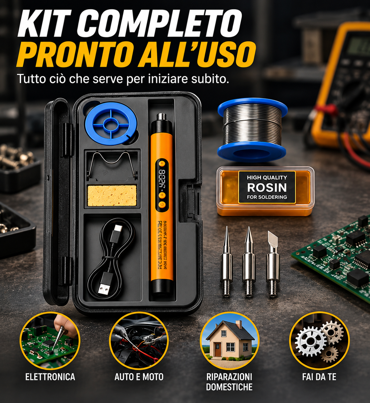 Saldatore Smart USB con Display 🔌