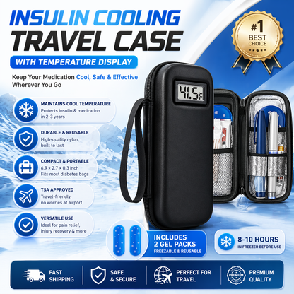 Custodia termica da viaggio per insulina con display della temperatura