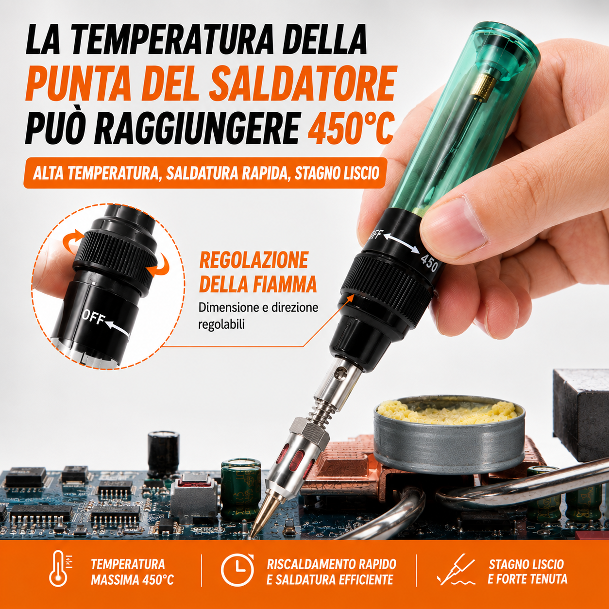 Saldatore e mini torcia a gas a penna