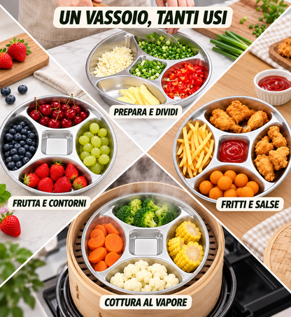 Piatto per Cottura a Vapore in Acciaio 304 🍲