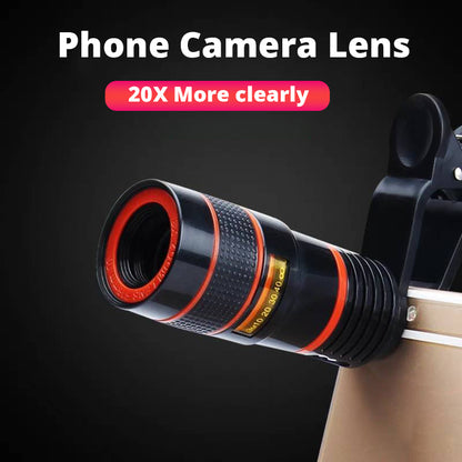 Obiettivo teleobiettivo per telefono con treppiede