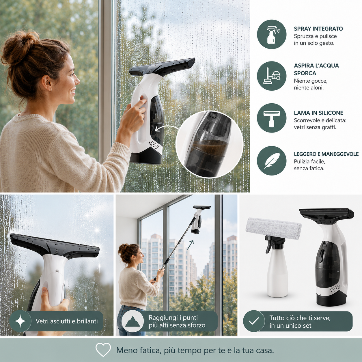 Lavavetri Elettrico con Spray e Aspirazione