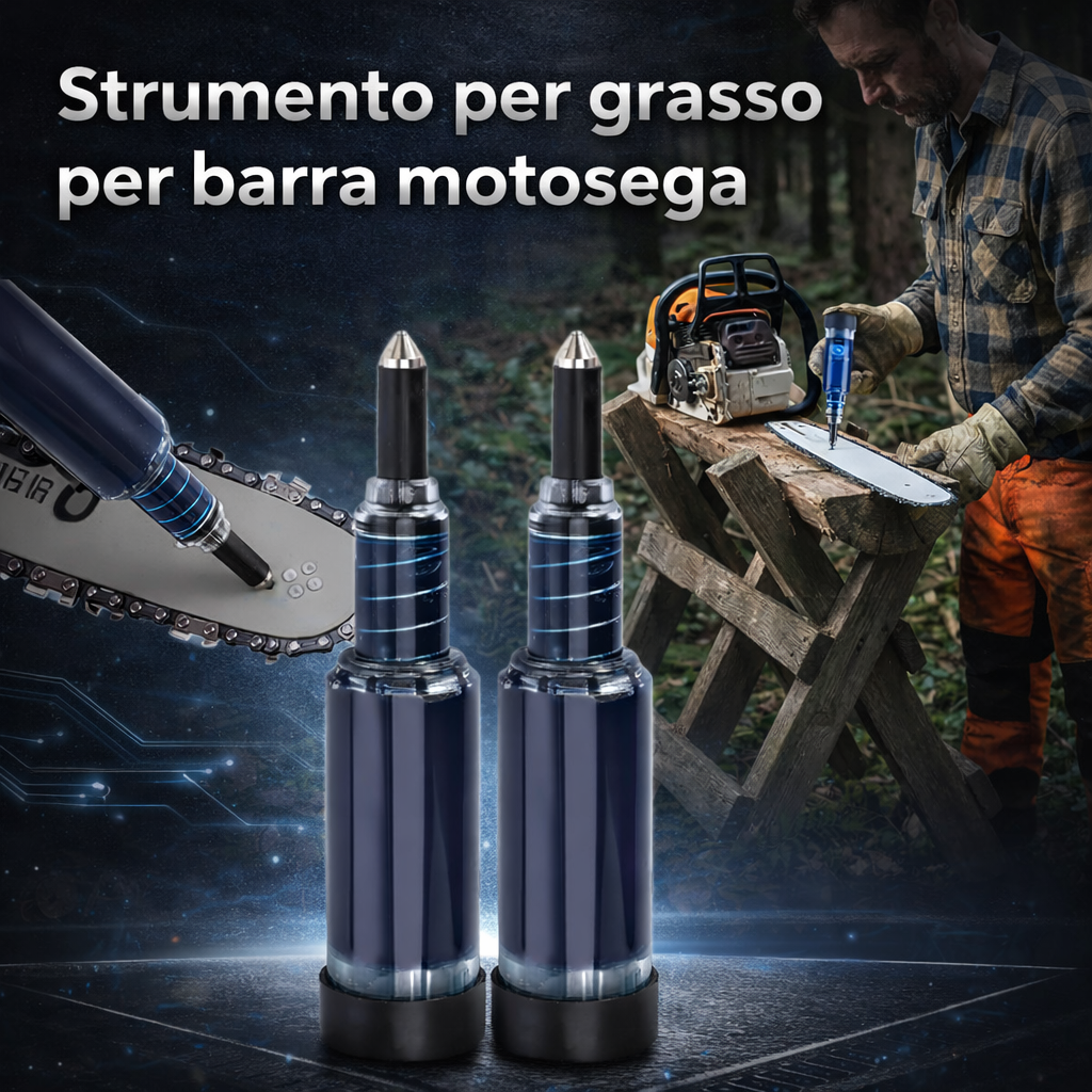 Strumento per grasso per barra motosega