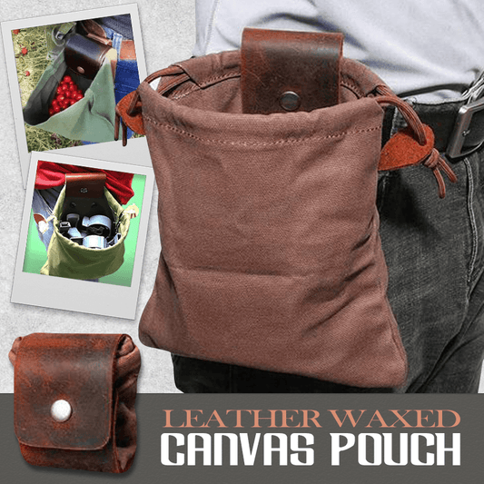 Astuccio in tela cerata con dettagli in pelle
