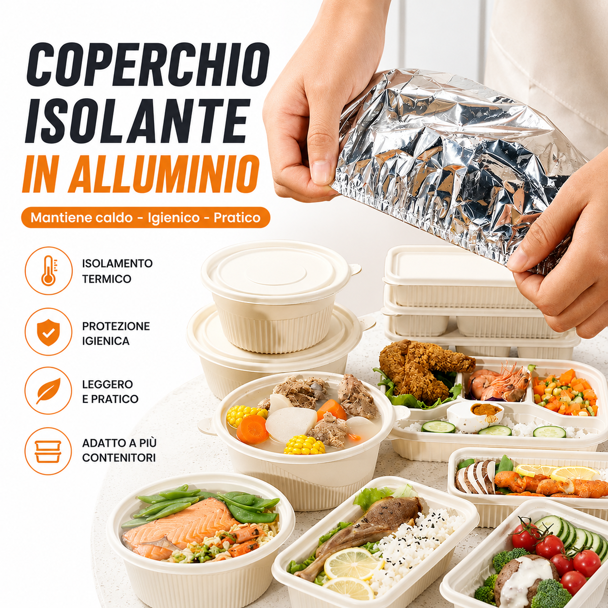 Copripiatti in alluminio elastici