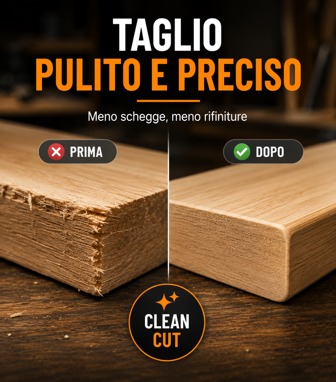 Set 4 Frese per Rifilatura Legno 6 mm
