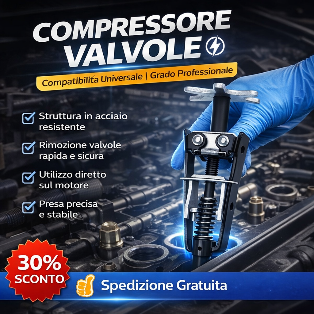 Attrezzo compressore per molle del motore