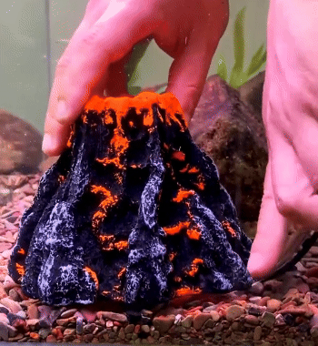 Decorazione a vulcano con effetto bolle per acquario 🌋