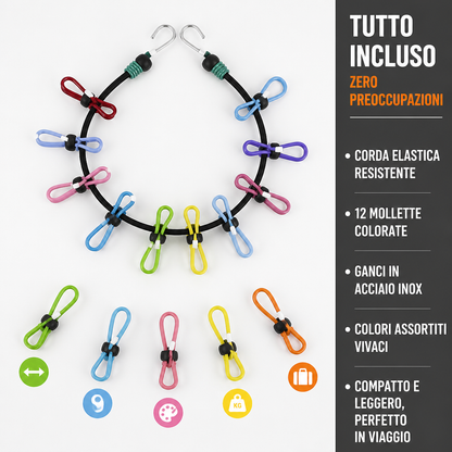 🥰 Corda stendibiancheria elastica da viaggio