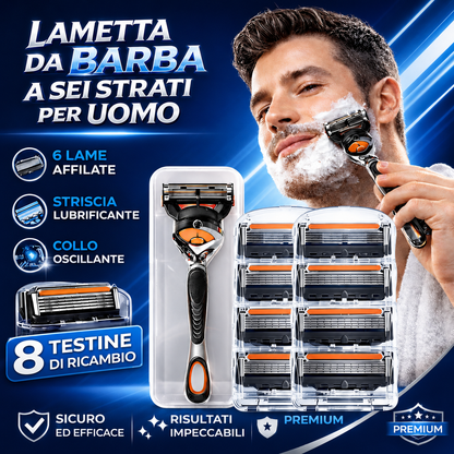 Lametta da barba a sei strati per uomo