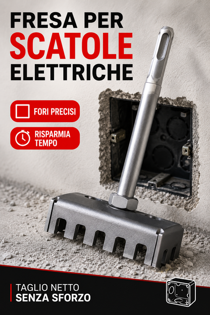 Fresa quadrata professionale per scasso muro, tracciatura tracce impianti elettrici e foro scatola 86