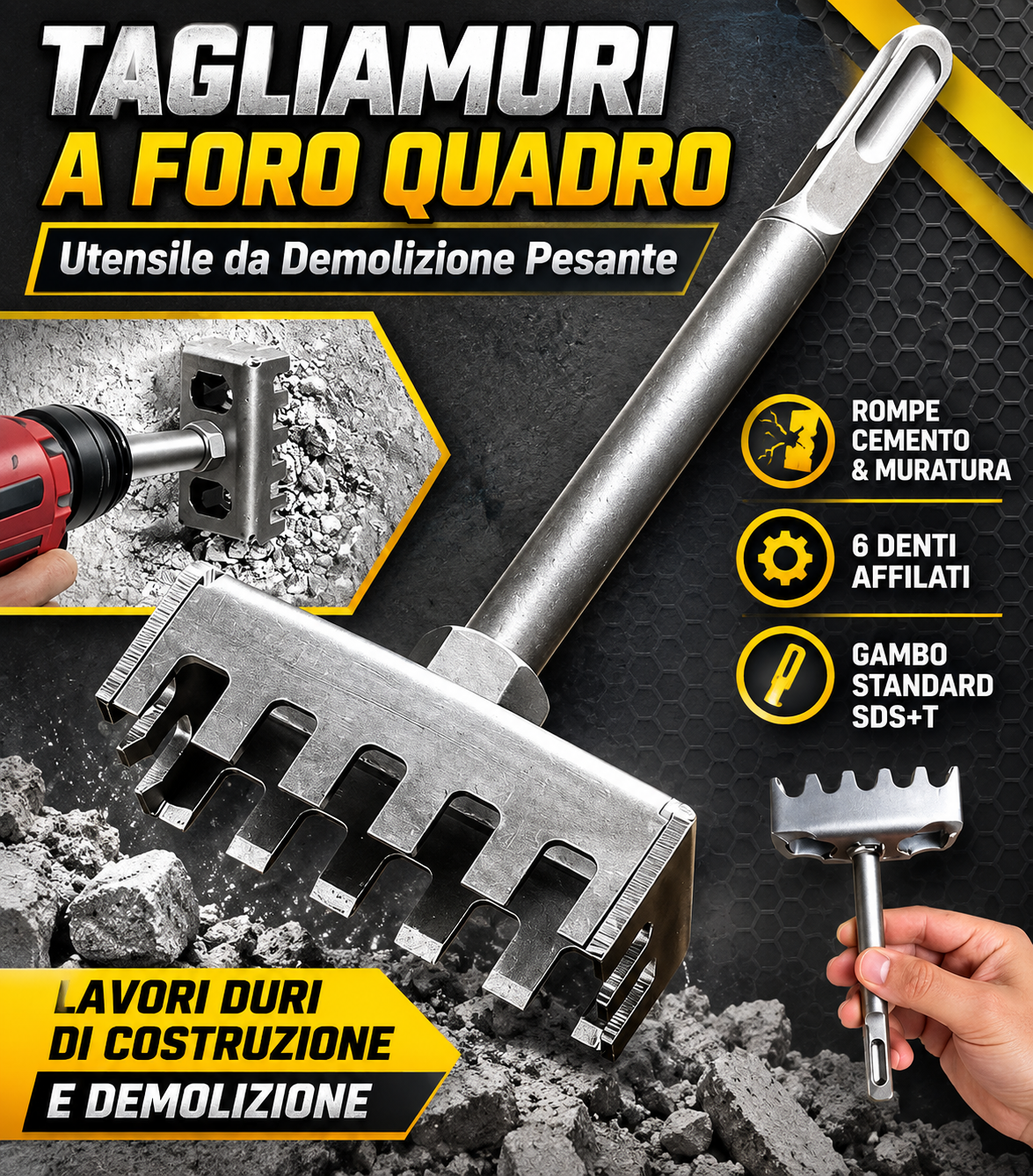 1 Taglierina Quadrata per Scatole Elettriche
